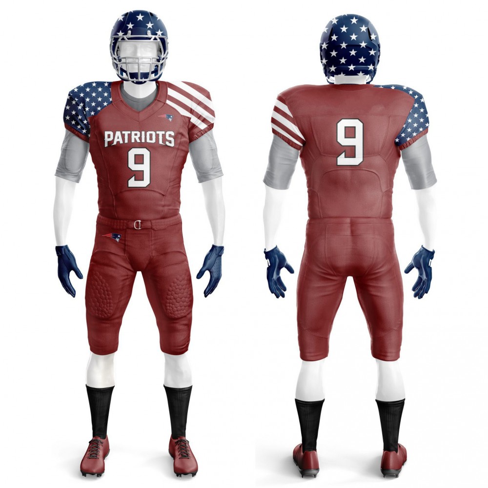 Wholesales custom sublimated football wear polyester american football jersey youth USA football uniform