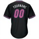 Custom Black Pink-light Blue Authentic Throwback Rib-knit Baseball Jersey Shirt