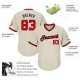 Custom Cream Red-black Authentic Throwback Rib-knit Baseball Jersey Shirt