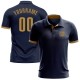 Custom Navy Old Gold Performance Golf Polo Shirt