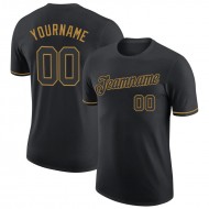 Custom Black Black-old Gold Performance T-shirt