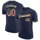 Custom Navy Vintage Usa Flag-cream Performance T-shirt