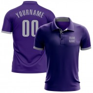 Custom Purple Gray Performance Polo Shirt