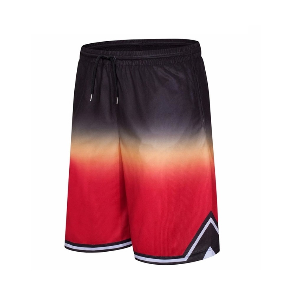 Custom Two Tone Red, Gold and Black Color Basketball Shorts