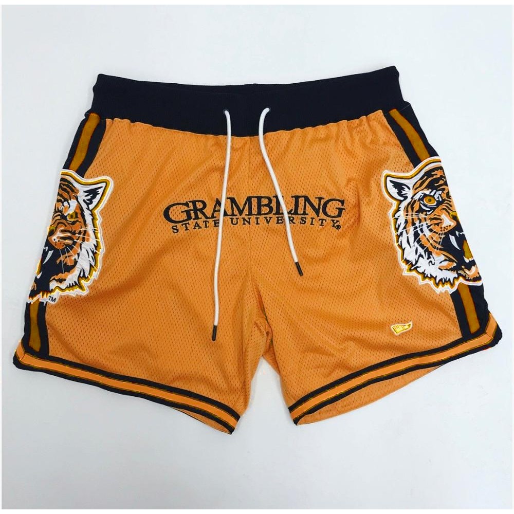 Custom Sports GRAMBLING Basketball Shorts with Tackle Twill Embroidery