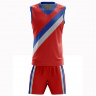 Customized 100% Polyester Sports Wear Side Seam Basketball Uniforms