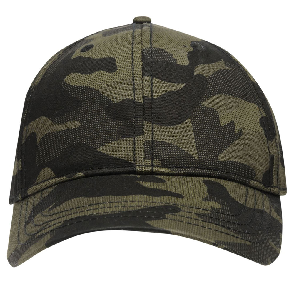 Custom Army Camo Cap with Leather Strap and Metal Buckles