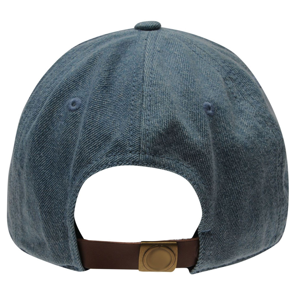 Custom Jean Baseball Caps with Leather Strap and Metal Buckle