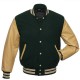 Hunter Green Wool and Vegas Gold Leather Sleeves Letterman Jackets