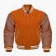 Orange And Brown leather sleeves Varsity Collage Jackets