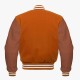 Orange And Brown leather sleeves Varsity Collage Jackets