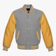 Gray And Yellow leather sleeves Varsity Baseball Jackets