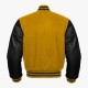 Yellow And Black leather sleeves Varsity Bomber Jackets