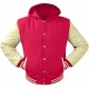 Pink Jacket with leather sleeves Varsity Letterman Jackets