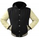 Varsity jacket with Hood/ wool leather sleeves Custom Print & embroidery Men’s Color jacket