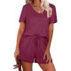 Custom Private Label Oversized T-shirts Biker Shorts Set 2 Piece Set Women Biker Shorts Sets