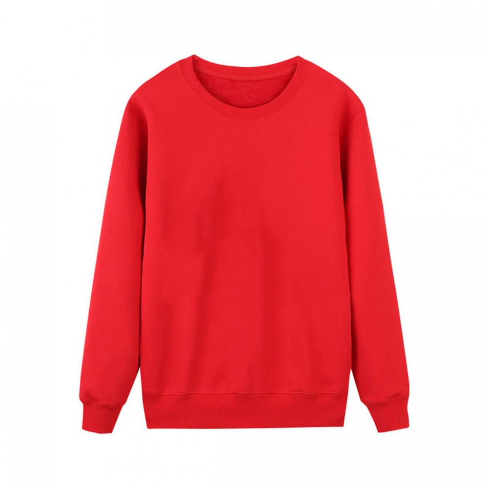 High Quality Red Color Casual Long Sleeve Without Hood Autumn cotton For Sweatshirt