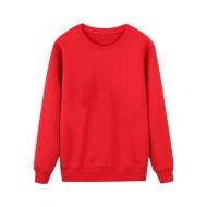 High Quality Red Color Casual Long Sleeve Without Hood Autumn cotton For Sweatshirt