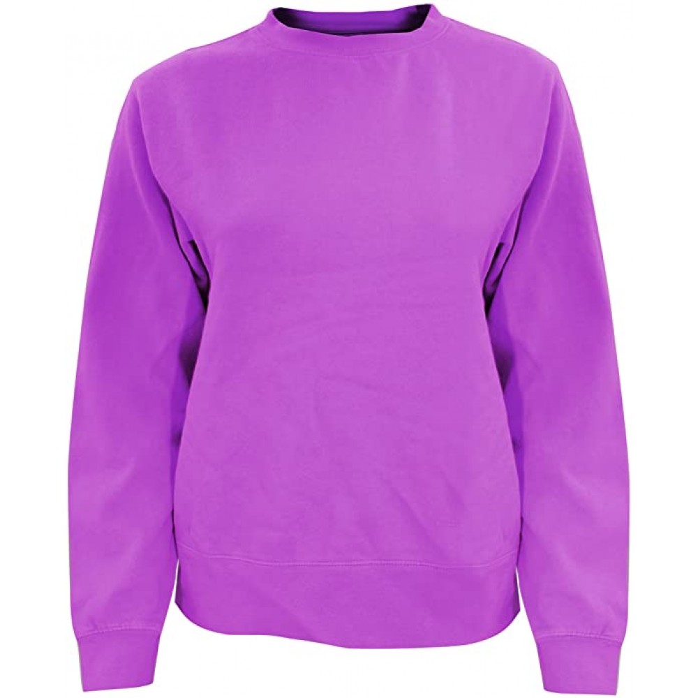 Custom purple color fleece oversized plain embroidered sweatshirts for women