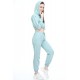 Women’s Mint Green Top Crop Elastic Tracksuit Set