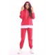 Women’s Red Hooded and Pant Striped Tracksuit