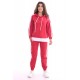 Women’s Red Hooded and Pant Striped Tracksuit