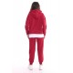 Women’s Red Hooded and Pant Striped Tracksuit