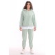 Women’s Mint Green Hooded and Pant Striped Tracksuit