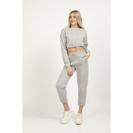 Women’s Gray Crop Top Track Suit