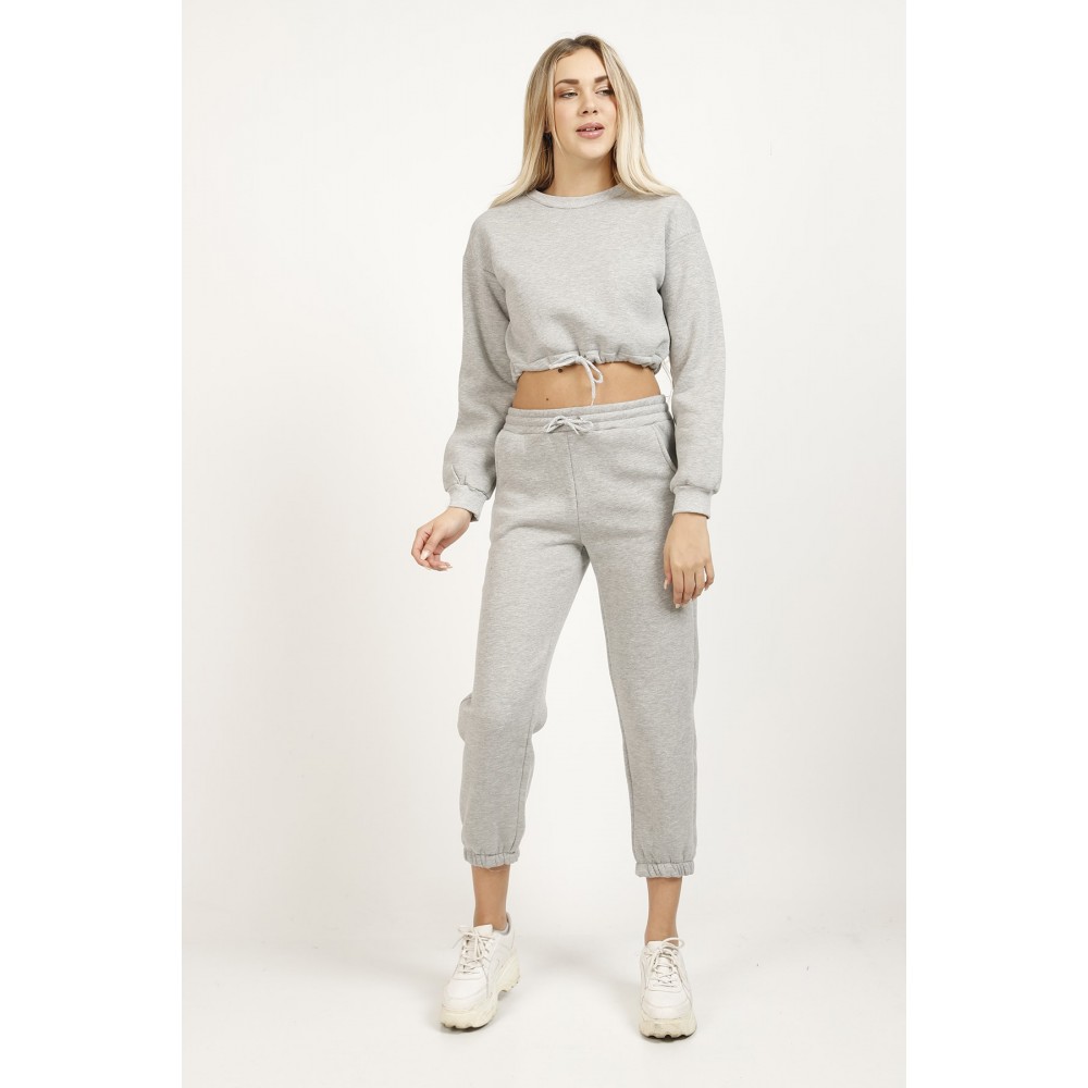 Women’s Gray Crop Top Track Suit