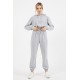 Women’s Gray Hooded Bottom Top Tracksuit Set