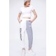 Women’s Gray Color Block Letter Printed Sweatpants