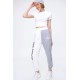 Women’s Gray Color Block Letter Printed Sweatpants