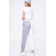 Women’s Gray Color Block Letter Printed Sweatpants