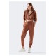 Women’s Brown Fleece Zipper Tracksuit