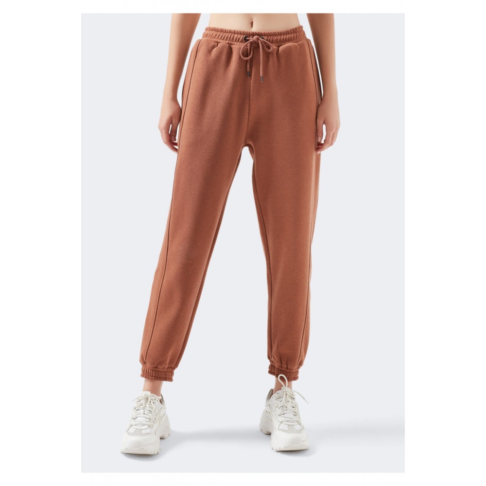 Women’s Brown Fleece Zipper Tracksuit