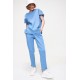 Women’s Blue Crew Neck Ribbed Tracksuit