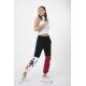 Women’s Black Trousers Elastic Color-Blocked Mickey Printed Sweatpants