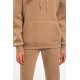 Women’s Beige Fleece Track Suit With Kangaroo Pocket