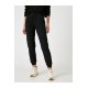 Women Black Tracksuit Bottom White Strips