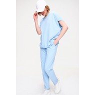 Women Aviator Blue Crew Neck Tracksuit