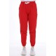 Red Women’s Sweatpants Rubber Leg Bottom Tracksuit