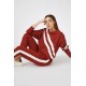 Women’s Marron Tracksuit White Stripe Detailed Set